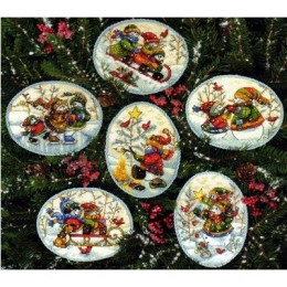 Набір для вишивання хрестиком - Dimensions - 08828 Playful Snowmen Ornaments/Орнаменти Грайливі Сніговики