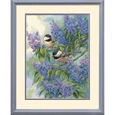 Набор для вышивки крестом - Dimensions - 35258 Chickadees and Lilacs (Синицы и сирень) Набор для вышивки крестом - Dimensions - 35258 Chickadees and Lilacs (Синицы и сирень)