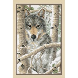 Набір для вишивання хрестиком - Dimensions - 03228 Wintry Wolf (Зимовий вовк) Набір для вишивання хрестиком - Dimensions - 03228 Wintry Wolf (Зимовий вовк)